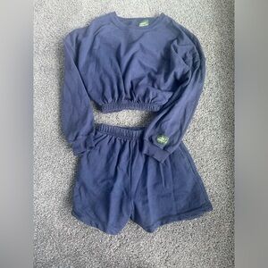 Daily Drills Bubble Crew & Sweat Shorts in Navy